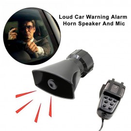 Car Megaphone 7 Tone Alarm Horn 12V 110dB Loud Speaker Fire Alarm Ambulance Blaring Police Siren