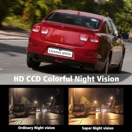 CCD HD Car Rear View Camera Backup Reverse Universal European License Plate Frame Night Vision with LED