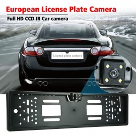 CCD HD Car Rear View Camera Backup Reverse Universal European License Plate Frame Night Vision with LED