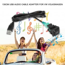 USB Audio Cable Adapter CD Player Radio Wire Cable Fit for VW Volkswagen 130cm