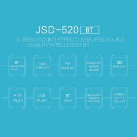 JSD-520 Bluetooth Car Audio Player Car Radio Stereo Autoradio 12V In-dash FM Aux Input Receiver SD Card Slot USB MP3 MMC WMA