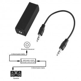 Ground Loop Noise Isolator Eliminating Audio Noise Effectively for Car Audio System Home Speaker with 3.5mm Audio Cable