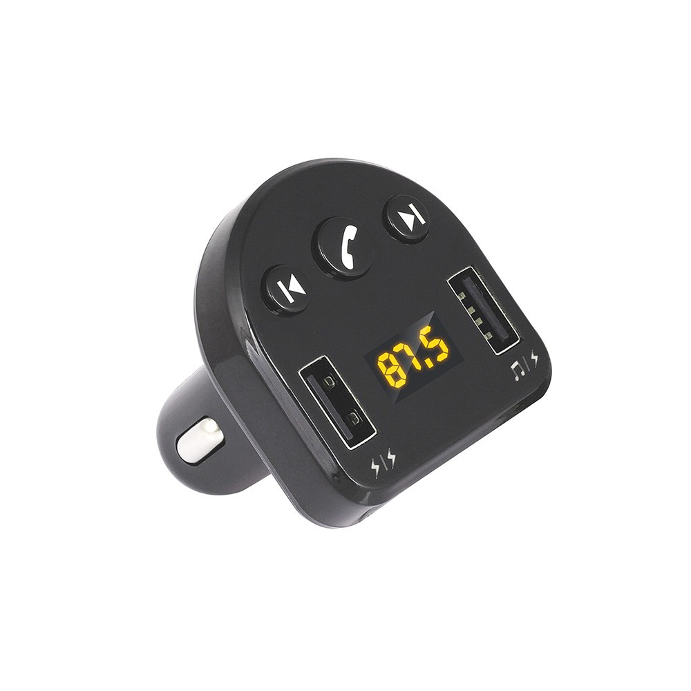 Car Charger Dual USB with FM Transmitter Bluetooth Hands-free FM Modulator Car Phone Charger