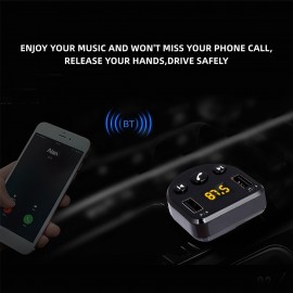 Car Charger Dual USB with FM Transmitter Bluetooth Hands-free FM Modulator Car Phone Charger