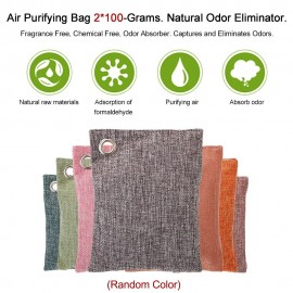 Air Purifying Bag 2*100-Grams Natural Odor Eliminator Fragrance Free Chemical Free Odor Absorber Captures and Eliminates Odors Charcoal Color