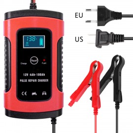 12V 6A  Full Automatic Car Battery Charger Intelligent Fast Power Charging Pulse Repair Charger Wet Dry Lead Acid Battery-chargers Car Jump Starter Emergency Starting Power with Digital LCD Display