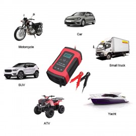 12V 6A  Full Automatic Car Battery Charger Intelligent Fast Power Charging Pulse Repair Charger Wet Dry Lead Acid Battery-chargers Car Jump Starter Emergency Starting Power with Digital LCD Display