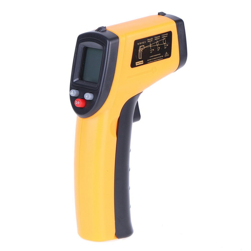 Digital Infrared Thermometer Laser Industrial Temperature Gun Non-Contact with Backlight -50-380°C（NOT for Humans）Battery not included