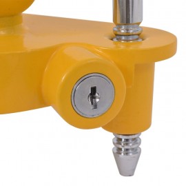 Trailer lock 2 keys steel and aluminum alloy yellow