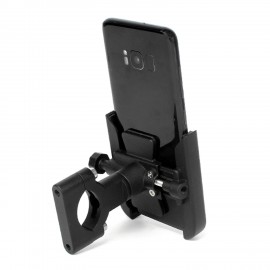 Anti-slip Motorcycle Bicycle Adjustable Phone Holder Mount Aluminum Bike Handlebar Mobile Phone Holder Handlebar Clip Stand Replacement for iPhone Android Smart Mobile Phone 4-6.5inch