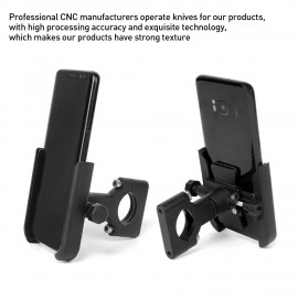 Anti-slip Motorcycle Bicycle Adjustable Phone Holder Mount Aluminum Bike Handlebar Mobile Phone Holder Handlebar Clip Stand Replacement for iPhone Android Smart Mobile Phone 4-6.5inch